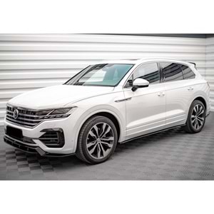 VW Touareg Mk3 2018+ - Marşpiye Çıta/Alt A Plus+ R Line V1 Stil 4 mm, Piano Black Parlak Ürün Yüzeyi, Vkm., Set