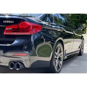 BMW G30 2017+ - Marşpiyel Çıta/Yan Alt, B Plus Oem M Performance V1 Stil, Piano Black Ürün Yüzeyi, Vakum, Set