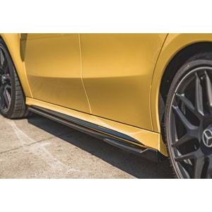M. Benz W177 A45 2018+ - Marşpiyel Çıta/Alt, A Plus A45 S Aero Pack V1 Stil, Piano Black Parlak Ürün Yüzeyi, Vakum, Set