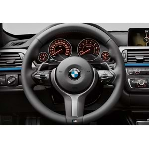 BMW F30 2012+ - Direksiyon Simidi M Sport Stil, Mat Siyah Deri Ürün Yüzeyi, Cruise Kontrol F1 Airbag, Set