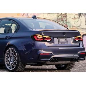 BMW F30 2012+ - Stop GTS Stil, Siyah Renkli Ürün Yüzeyi, Led Kayar Sinyal, PC Set