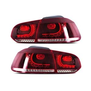 VW Golf Mk6 2008+ - Stop R20 Stil, Beyaz Yüzey Led Standart Sinyal PC Set