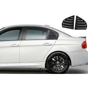 BMW E90 2004+ - Cam Üst Kaplaması/Yan C Sütunu V2 Stil, Arka, Piano Black Boyalı Ürün Yüzeyi, ABS, Set