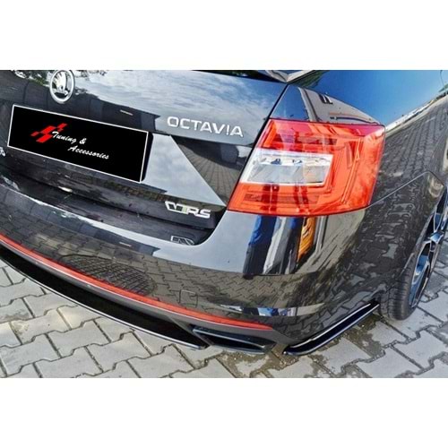 Skoda Octavia RS Mk3 RS 2013+ - Flap/Arka Yan, A Plus RS V1 Stil, Piano Black Ürün Yüzeyi, Vakum, Set