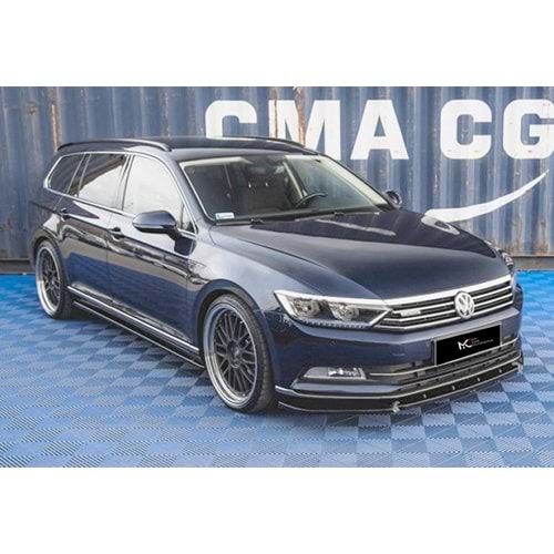 VW Passat B8 2015+ - Tampon Lipi/Ön, B Plus Oem V1 Stil, Std. Tmpn., Piano Black Ürün Yüzeyi, Vakum