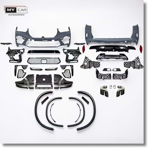 BMW G05 2018+ - Body Kit/Set, X5M V1 Stil, Pnjr., Çam. Kaplaması, Egz. Ucu, Spoiler, İşlem Yapılmamış Ham Ürün Yüzeyi, PU, Set