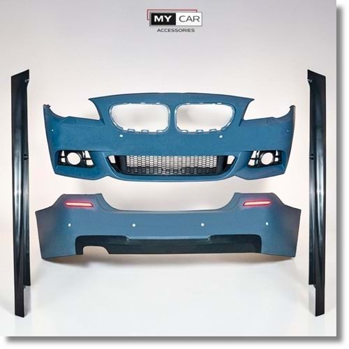 BMW F10 LCI 2014+ - Body Kit/Set, M Technic V1 Stil, Far Yıkama Yeri, PCD, İşlem Yapılmamış Ham Ürün Yüzeyi, PU, Set