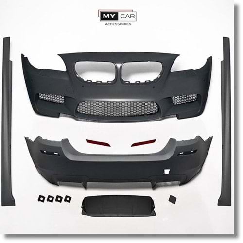 BMW F10 LCI 2010+ - Body Kit/Set, M5 V1 Stil, Far Yıkama Yeri, PCD, İşlem Yapılmamış Ham Ürün Yüzeyi, PU, Set