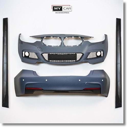 BMW F30 2012+ - Body Kit/Set, M Technic V1 Stil, Far Yıkama Yeri, PCD, İşlem Yapılmamış Ham Ürün Yüzeyi, PU, Set