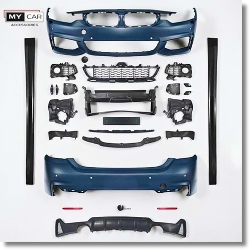 BMW F36 2014+ - Body Kit/Set, M Technic V1 Stil, Far Yıkama Yeri, PCD, İşlem Yapılmamış Ham Ürün Yüzeyi, PU, Set