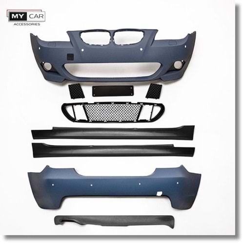 BMW E60 2003+ - Body Kit/Set, M Technic V1 Stil, Far Yıkama Yeri, PCD, İşlem Yapılmamış Ham Ürün Yüzeyi, PU, Set