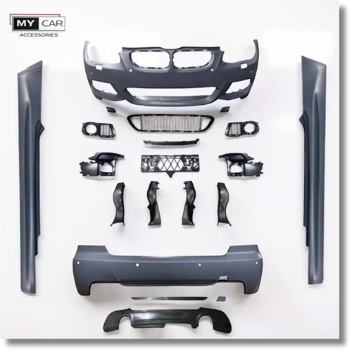 BMW E92 LCI 2009+ - Body Kit/Set, M Technic V1 Stil, Far Yıkama Yeri, PCD, İşlem Yapılmamış Ham Ürün Yüzeyi, PU, Set