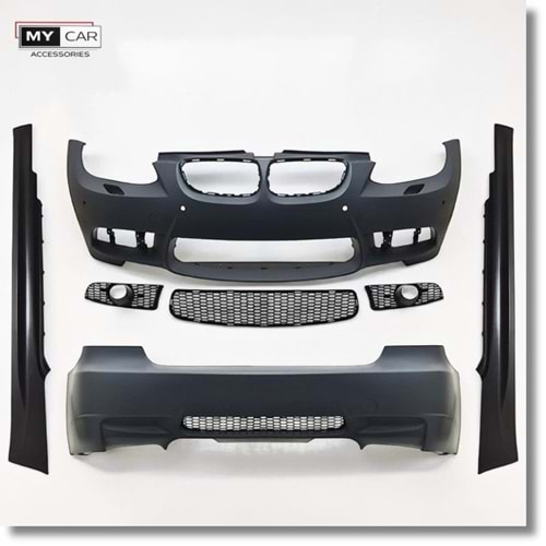 BMW E92 2007+ - Body Kit/Set, M3 V1 Stil, Sis Lambası Yeri, Far Yıkamalı, İşlem Yapılmamış Ham Ürün Yüzeyi, PU, Set