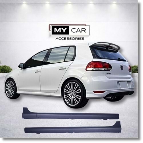 VW Golf Mk6 2008+ - Marşpiyel/Yan, Oem GTI V1 Stil, İşlem Yapılmamış Ham Ürün Yüzeyi, PP, Set