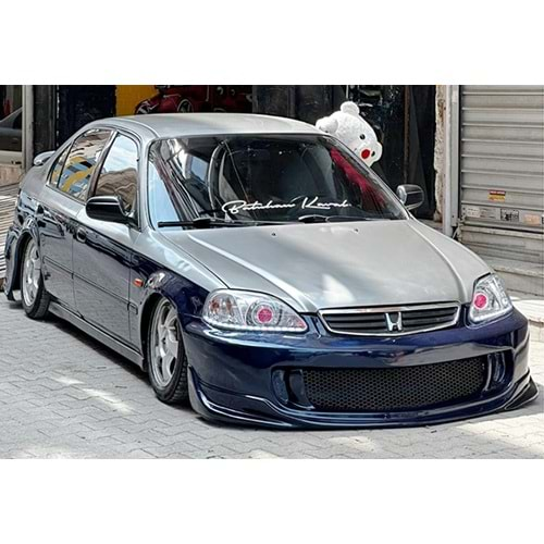 Honda Civic 6 FL 4D 1999+ - Tampon Ön IES S2000 Stil, İşlem Yapılmamış Ham Ürün Yüzeyi, FRP, Set