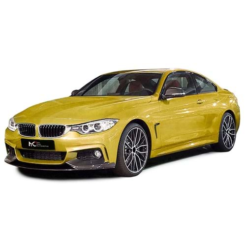 BMW F32 2014+ - Ön Ek M Performance Stil 2 Parça, Piano Black Boyalı Yüzey ABS