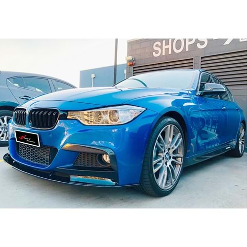 BMW F30 2012+ - Ön Ek M Performance Stil 3 Parça, Piano Black Ürün Yüzeyi, Vakum, Set Set