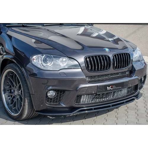 BMW E70 LCI 2011+ - Ön Lip A Plus+ M Sport V1 Stil, Piano Black 2 Parça Vkm.