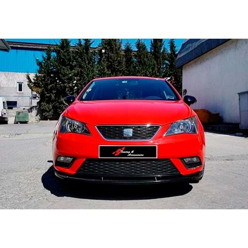 Seat Ibiza Mk4 2008+ - Ön Lip Cupra Basic 2 mm, Piano Black Ürün Yüzeyi, Vakum