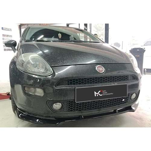 Fiat Punto 2012+ - Ön Lip Basic 2 mm, Piano Black Vakum