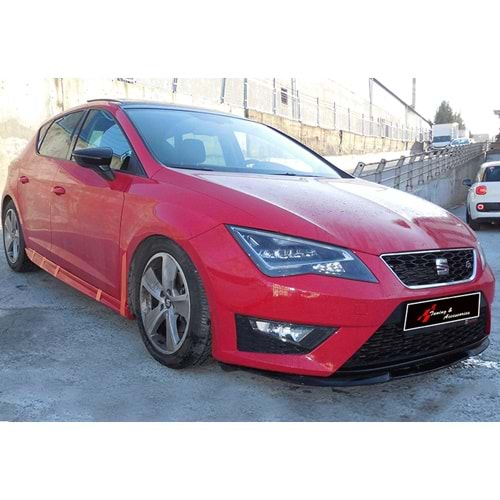 Seat Leon Mk3 2012+ - Ön Lip Cupra Basic 2 mm, Piano Black Vakum