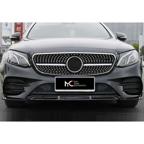 M. Benz W213 2017+ - Ön Lip Flaplı Brabus Stil 3 Parça, Piano Black Boyalı Ürün Yüzeyi, ABS