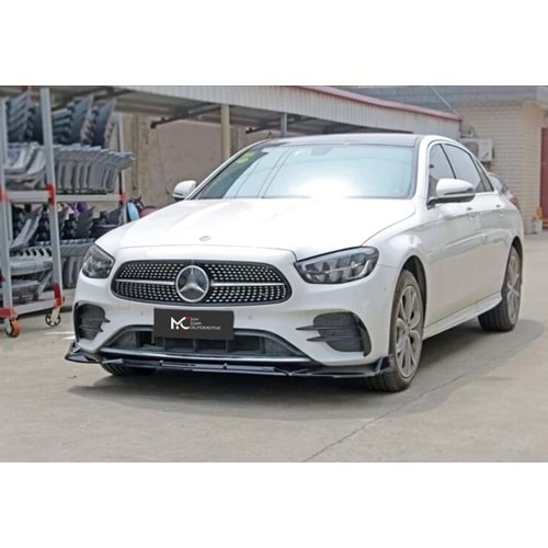 M. Benz W213 FL 2020+ - Ön Lip Flaplı Brabus Stil 3 Parça, Piano Black ABS