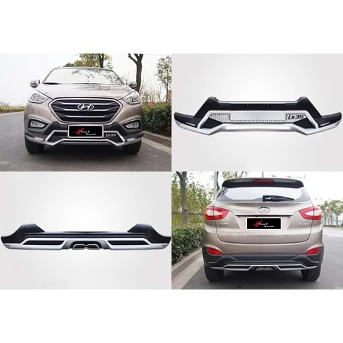 Hyundai IX35 2010+ - Koruma Barı Sport Ön ve Arka, DRL Krm. Gri Siyah ABS Set