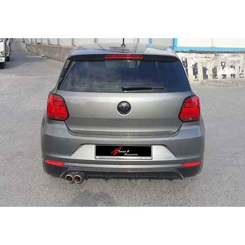 VW Polo Mk5 FL 2014+ - Arka Ek Rieger Stil, İşlemsiz Ham Yüzey Vakum