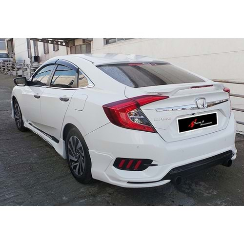 Honda Civic FC5 2016+ - Arka Ek Turbo Stil, İşlemsiz Ham Yüzey Vakum