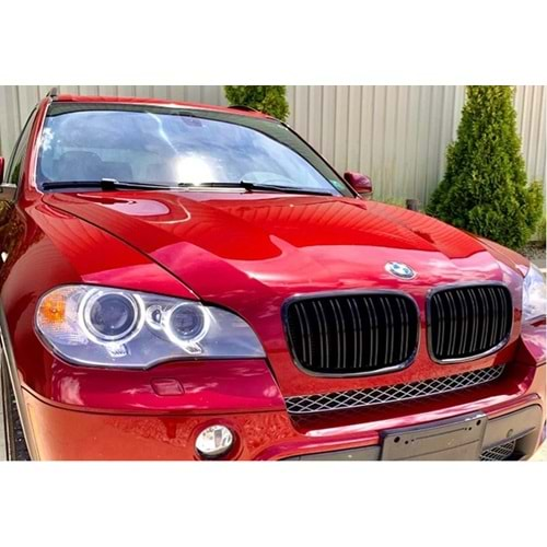 BMW E70 2006+ - Panjur X5M Stil Çift Çizgi, Piano Black Çerçeve İç ABS Set