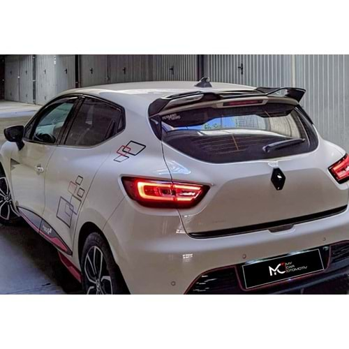 Renault Clio 4 2012+ - Spoiler RS V Cap Tavan Üzeri, Piano Black ABS