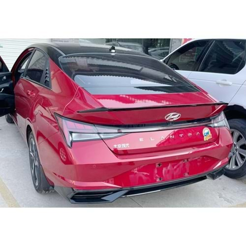 Hyundai Elantra 7 2021+ - Spoiler Oem V2B Stil Anatomik Bagaj Üzeri, Piano Black ABS