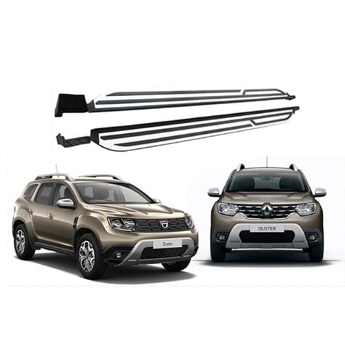 Dacia Duster 2 2018+ - Basamak Oem Stil Çizgili, ABS Alüminyum Set