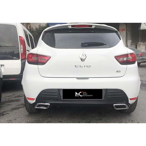 Renault Clio 4 2012+ - Difüzör/Arka, C Sport V1 Stil, Egz. Çerçevesi, Piano Black, Vakum, Set