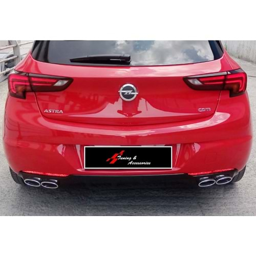 Opel Astra K 2015+ - Difüzör OPC Line Krm. Egzos Uçlu, Piano Black Vakum Set