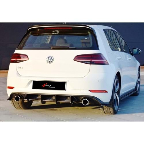 VW Golf Mk7 FL 2017+ - Difüzör GTI Max Design CNC 4W, Full Piano Black Vkm.