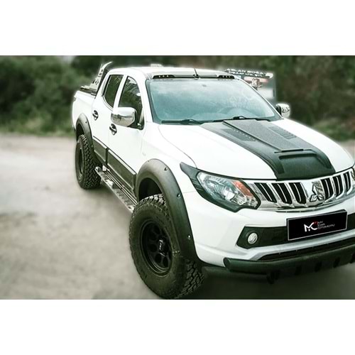 Mitsubishi L200 5 2015+ - Çamurluk Kaplaması/Üst, A Plus Elegance V3 Stil Vidalı, Mat Siyah Ürün Yüzeyi, Vakum, Set