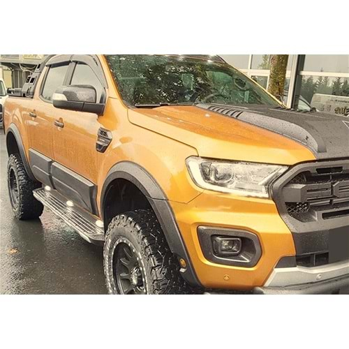 Ford Ranger Wildtrak T6 2018+ - Çamurluk Kaplaması A Plus+ Slim Oem Stil Park Asist Delikli, Mat Siyah Ürün Yüzeyi, Vkm., Set