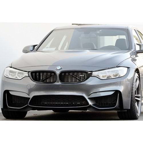 BMW F30 2012+ - Panjur M3 Stil Çift Çizgi, Piano Black Çerçeve İç Yüzey ABS Set