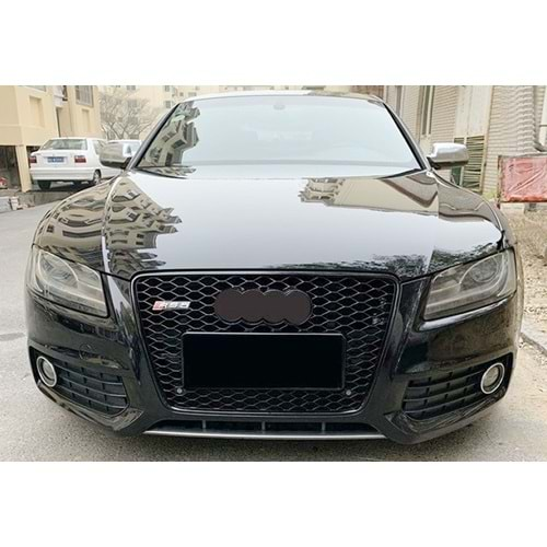 Audi A5 B8 2007+ - Panjur RS5 Stil, Piano Black Çerçeve+Izgara, ABS