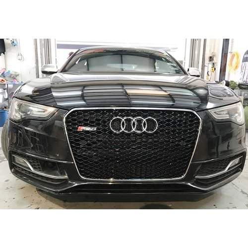 Audi A5 B8 FL1, 2 2011+ - Panjur RS5 Stil, Krm. Çerçeve Piano Black Izgara ABS