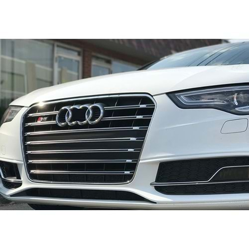 Audi A5 B8 FL1, 2 2011+ - Panjur S5 Stil, Krm. Çerçeve Şerit Gri İç ABS