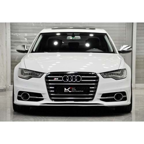 Audi A6 C7 2011+ - Panjur S6 Stil, Krm. Çerçeve Şerit Piano Black İç Yüzey ABS