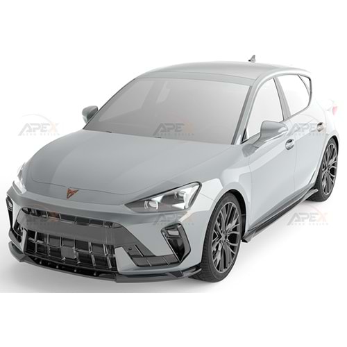 Seat Cupra Leon Mk1 FL 2024+ - Tampon Lipi/Ön, A Pex Cupra V1 Style, Piano Black Parlak Ürün Yüzeyi, Vakum