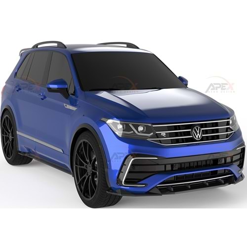 VW Tiguan Mk2 FL 2020+ - Tampon Lipi/Ön, A Pex R/R Line V1 Stil, Piano Black Parlak Ürün Yüzeyi, Vakum