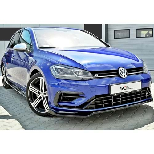 VW Golf Mk7 FL 2017+ - Ön Lip Max A Plus+ R V2 Stil, Piano Black Parlak Ürün Yüzeyi, Vkm.