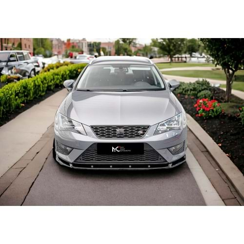 Seat Leon Mk3 2012+ - Ön Lip A Plus+ FR/Cupra V1 Stil, Piano Black Parlak Ürün Yüzeyi, Vkm.