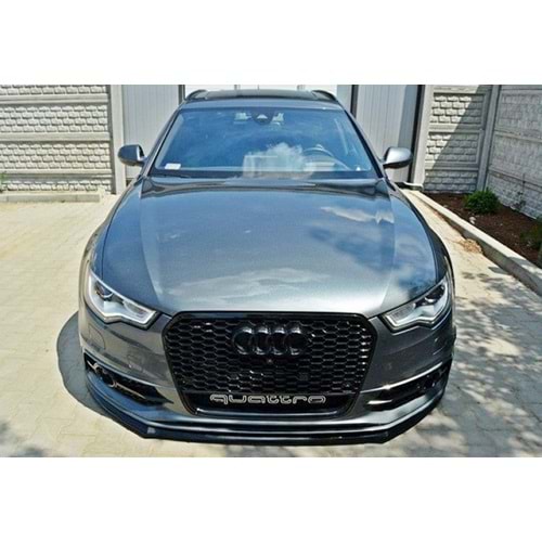 Audi A6 S6 C7 2011+ - Tampon Lipi/Ön, A Plus S6/S Line V1 Stil, Piano Black Parlak Ürün Yüzeyi, Vakum.