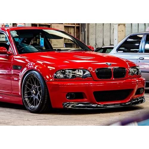 BMW E46 1997+ - Tampon Lipi/Ön, B Plus M3 CSL V1 Stil, Piano Black Ürün Yüzeyi, Vakum